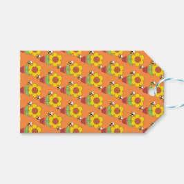 Hellorange und gelbe Sonnenblumen Geschenkanhänger