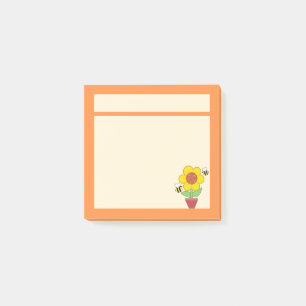 Hellorange und gelbe Sonnenblumen Post-it Klebezettel