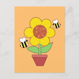 Hellorange und gelbe Sonnenblumen Postkarte