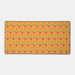 Hellorange und gelbe Sonnenblumen Schreibtischunterlage
