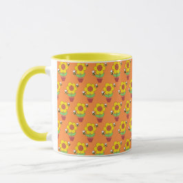 Hellorange und gelbe Sonnenblumen Tasse
