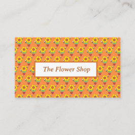 Hellorange und gelbe Sonnenblumen Visitenkarte