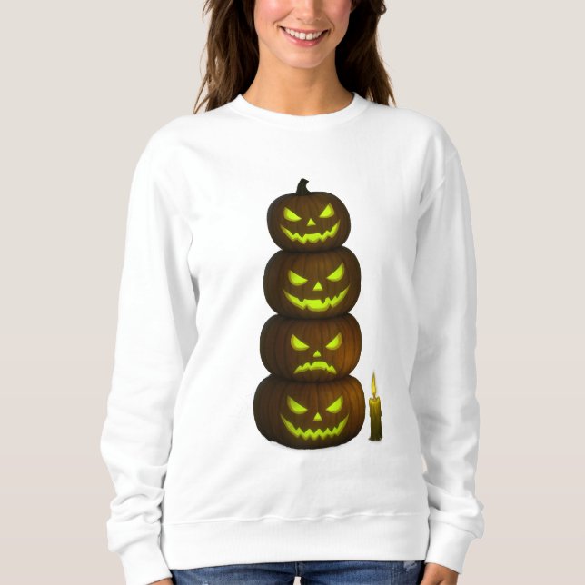 Helloween Minimalistisch Jack O'Lantern Unisex Sweatshirt (Vorderseite)