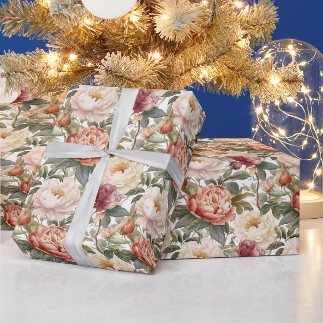 Hellpastell Blumen Nahtloses Muster Geschenkpapier (Feiertage)