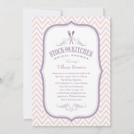 Hellpurpurne Streifen-Küchen-Duschen-Einladungen Einladung
