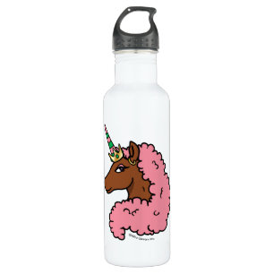 Hellrosa Afro Unicorn Edelstahlflasche