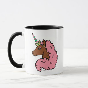 Hellrosa Afro Unicorn Tasse