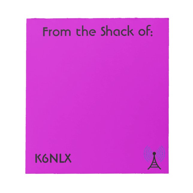 Hellrosa Amateur Radio Call Signature Notepad Notizblock (Vorderseite)