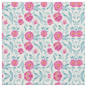 Hellrosa Aquamarines Watercolor Sommerblumenmuster Stoff