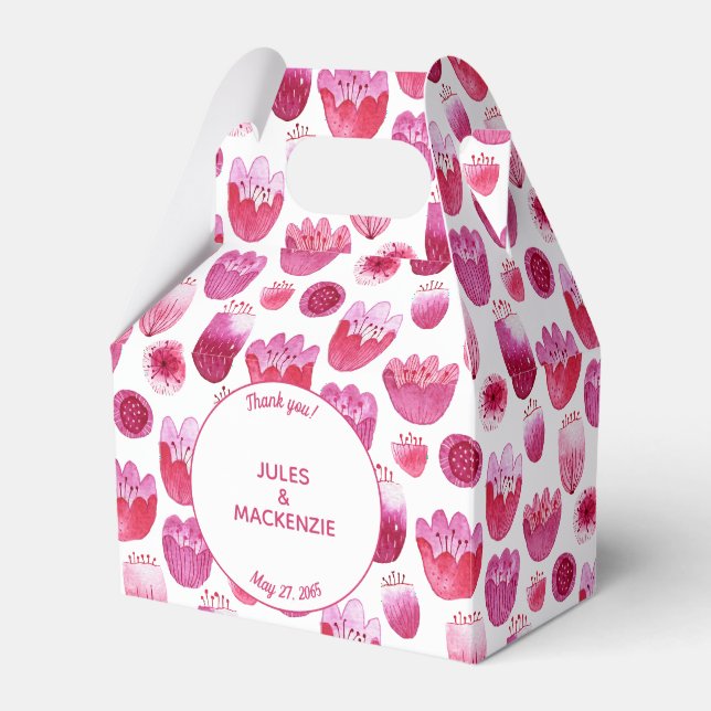 Hellrosa Aquarellblossom Geschenkschachtel (Vorderseite)