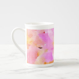 Hellrosa Aquarellblume Knochen-China Tasse