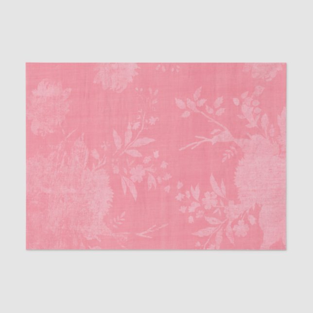 Hellrosa auf rosa Blumenmuster Seidenpapier (Vorderseite)