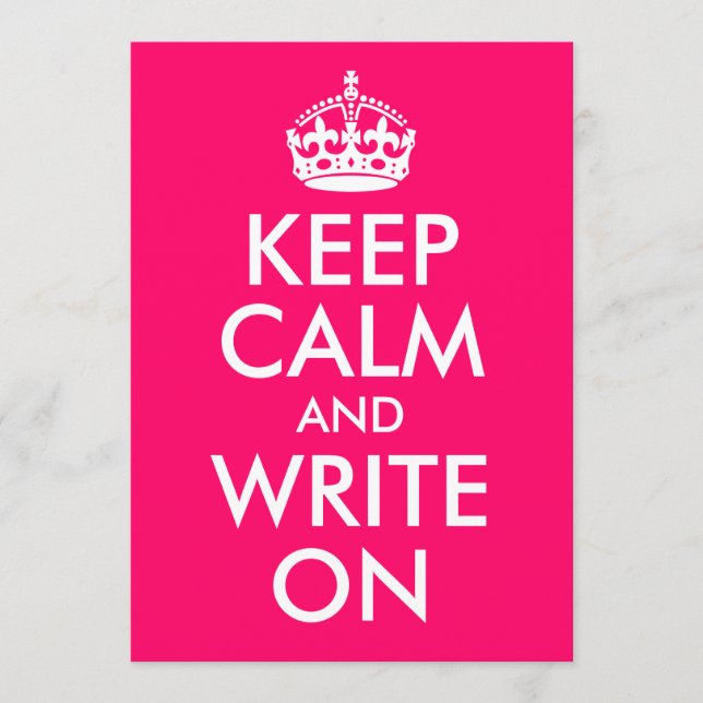 Hellrosa Behalte Ruhe und schreiben (Vorderseite)
