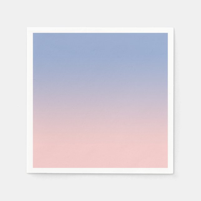 Hellrosa bis blauer Ombre Cocktail Papier Napkins Serviette (Vorderseite)