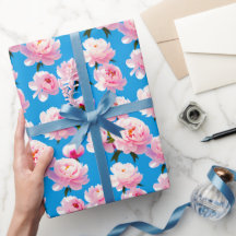 Hellrosa blaue Himmelspronen - Packpapier