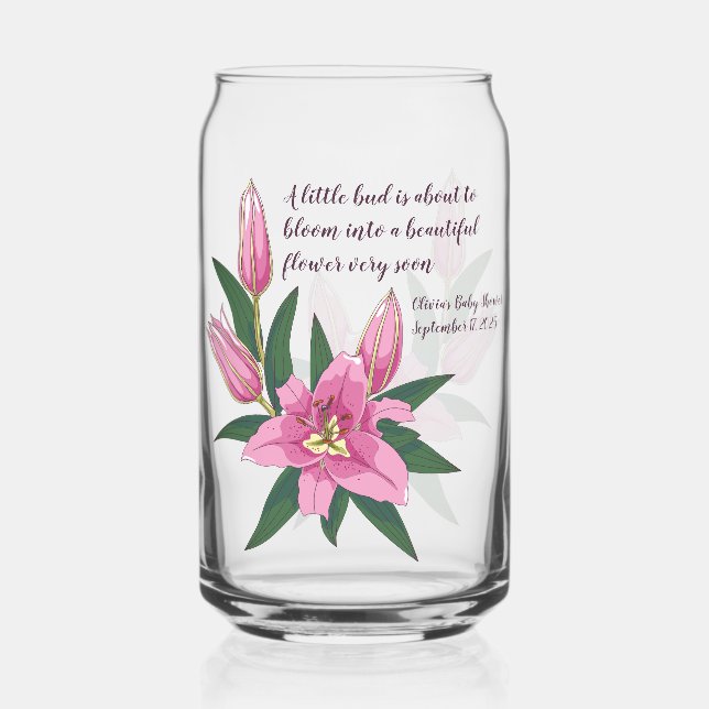 Hellrosa blühende Lilie Dosenglas (Vorderseite)