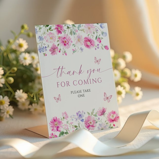 Hellrosa Blume Danke für die Teilnahme Sockelschild (Von Creator hochgeladen)