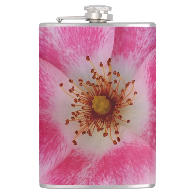 hellrosa Blume Flachmann (Vorderseite)