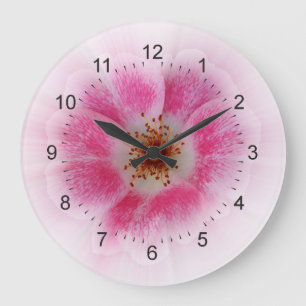 hellrosa Blume Große Wanduhr