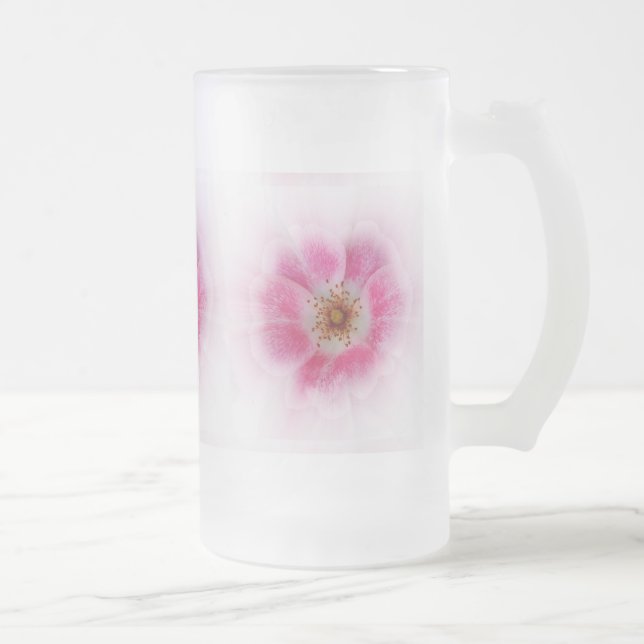 hellrosa Blume Mattglas Bierglas (Rechts)