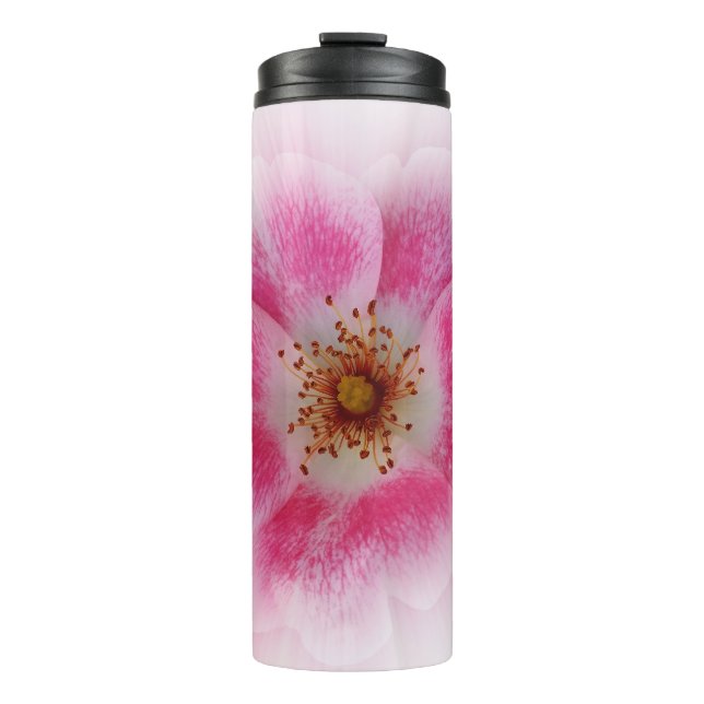hellrosa Blume Thermosbecher (Vorderseite)