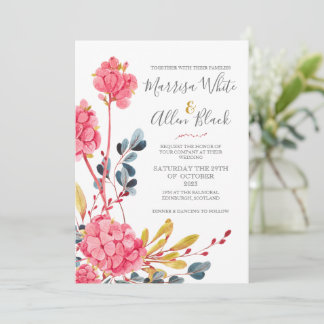 Hellrosa Blumenstrauß Einladung