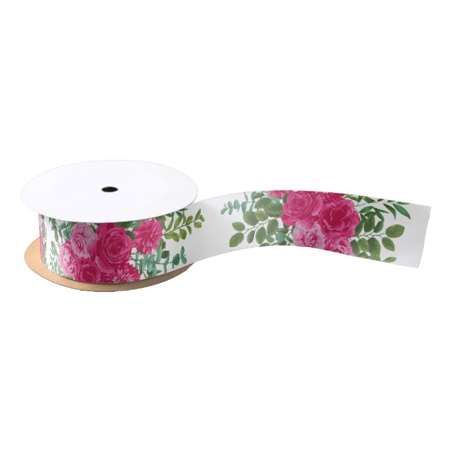 Hellrosa Blumenzange Satinband (Spule)