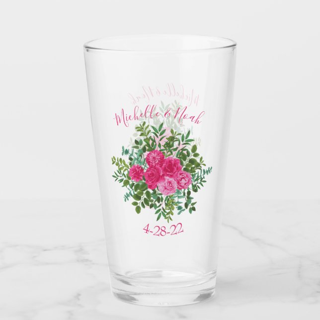 Hellrosa Blumenzehen Glas (Vorderseite)