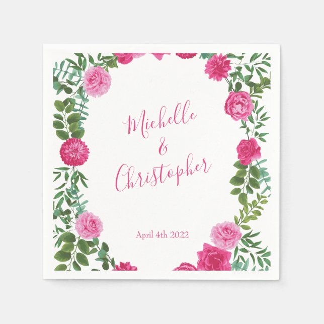 Hellrosa Blumenzehen Serviette (Vorderseite)