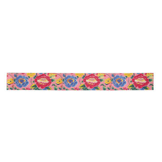 Hellrosa Chinoiserie Floral Satinband