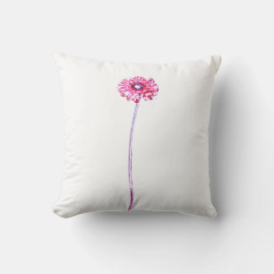 Hellrosa Chrysanthemen-Gerbera-Blumenkissen Kissen