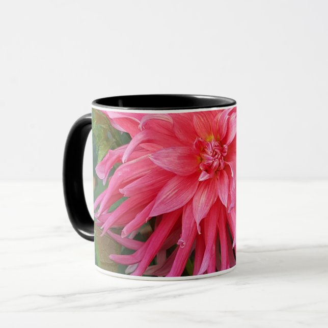Hellrosa Dahlia Blume. Tasse (Vorderseite Links)