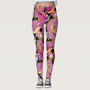 Hellrosa Dragon Tattoo Punk Rock Leggings