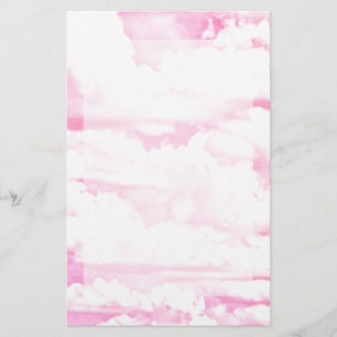Hellrosa Elegante Wolkendekoration Briefpapier