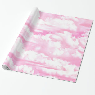 Hellrosa Elegante Wolkendekoration Geschenkpapier