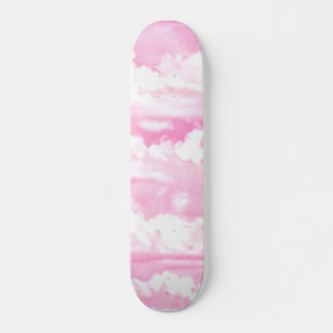 Hellrosa eleganter Wolken-Dekor Skateboard