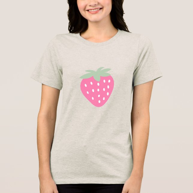 Hellrosa Erdbeere Tri-Blend Shirt (Vorderseite)