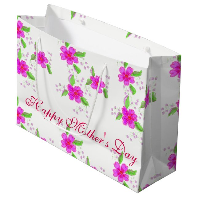 Hellrosa Felle Große Geschenktüte (Vorderseite Schrägansicht)