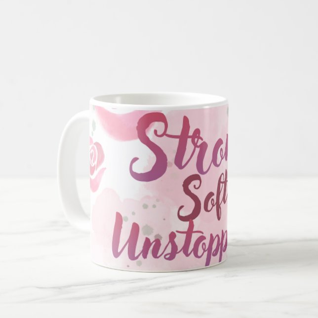 Hellrosa feminines Tasse (Vorderseite Links)