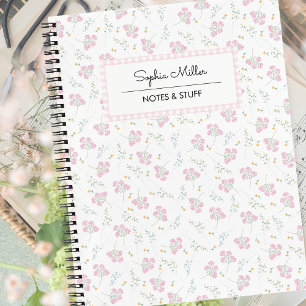 Hellrosa Floral Coquette Ästhetische Spirale Notizbuch