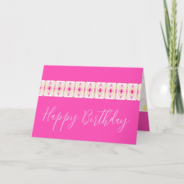 Hellrosa Floral Karte (Vorderseite)