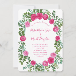 Hellrosa, florale Hochzeitseinladungen Einladung
