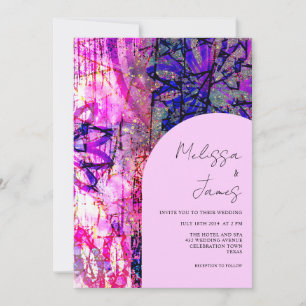 Hellrosa florales, feines und farbenfrohe Hochzeit Einladung