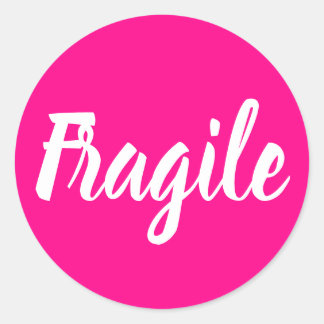 Hellrosa fragile, trendige moderne Unternehmen Runder Aufkleber