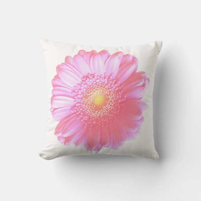 Hellrosa Gänseblümchen Kissen (Vorderseite)
