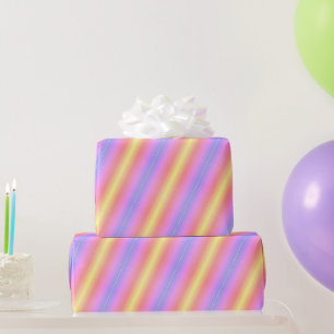Hellrosa, gelbe und Lila Streifen Geschenkpapier