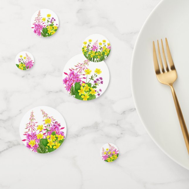 Hellrosa Gelbe Wildblume Kinderdusche Konfetti (Gruppe)