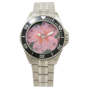hellrosa Gemeinschaftsgarten Blume Armbanduhr