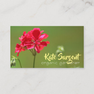 Hellrosa Geranium Floral Business Card Visitenkarte