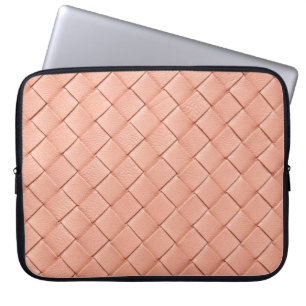 Hellrosa Gewebe aus Leder Laptopschutzhülle